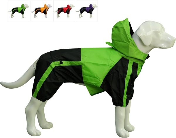 Pet Apparel Large Dog Clothing Raincoat Pet Clothes Rain Coat For Big Large Dogs Red Green Waterproof (L-S, Green)