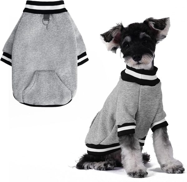 Small dog pullover fleece vest, with leash hole and D-ring, cotton dog hoodie, suitable for small, medium, and large dogs, puppies of both genders, thick and soft fleece winter dog clothing, warm sweatshirt/outerwear