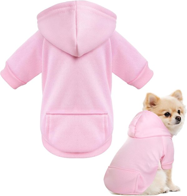 Dog hoodie, soft puppy sweatshirt, warm and lightweight fleece winter clothing for dogs, suitable for Chihuahuas and small cats, M size