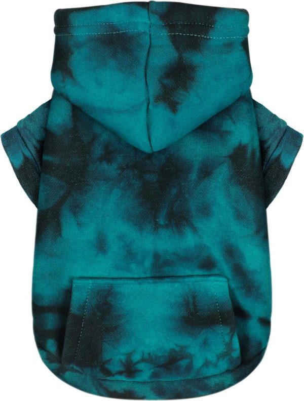 Stylish Tie-Dye Dog Hoodies with Practical Pockets - Stylish and Comfortable Sweatshirts, Suitable for Small, Medium, and Large Dogs, Bright Colors, Ideal for Casual Outings and All-Day Comfort. Cyan, Size S